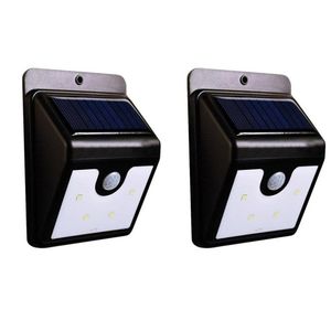 2x stuks solar tuinverlichting / muurlampen LED wandlamp spatwaterdicht met bewegingssensor   -