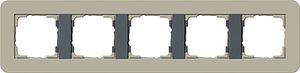 Gira afdekraam 5 voudig E3 grijs beige-antraciet