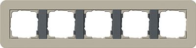 Gira afdekraam 5 voudig E3 grijs beige-antraciet