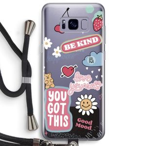 Positivity: Samsung Galaxy S8 Plus Transparant Hoesje met koord