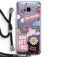 Positivity: Samsung Galaxy S8 Plus Transparant Hoesje met koord