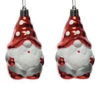 2x stuks kersthangers figuurtjes kerstman 8,5 cm kerstboomversiering - thumbnail