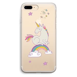 Regenboog eenhoorn: iPhone 7 Plus Transparant Hoesje