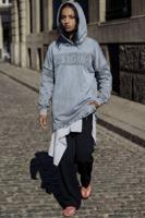 Kort sweatshirtjurk - BLUE - L