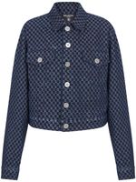 Balmain veste en jean à motif monogrammé - Bleu - thumbnail