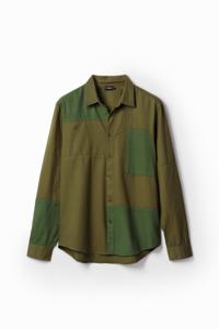 Twill shirt met patch - GREEN - XXL