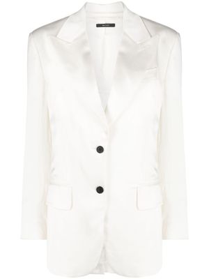 TOM FORD blazer boutonné à fini satiné - Blanc