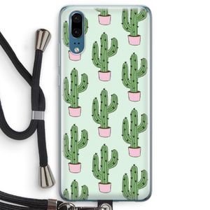 Cactus Lover: Huawei P20 Transparant Hoesje met koord