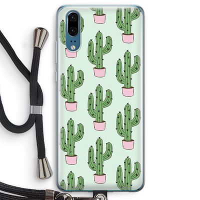 Cactus Lover: Huawei P20 Transparant Hoesje met koord