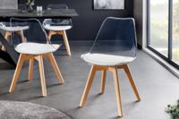 Design Stoel SCANDINAVIA MEISTERSTÜCK transparant wit kunststof beukenhout naturel - 44164