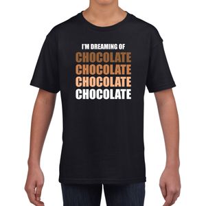 Dreaming of chocolate fun t-shirt zwart voor kinderen