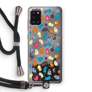 Kleurrijke katten: Samsung Galaxy A31 Transparant Hoesje met koord