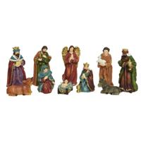 Kerststal beelden/kerstbeelden - 10x stuks - tot 13 cm - polyresin - kerststal beelden