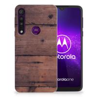 Motorola One Macro | Bumper Hoesje | Old Wood