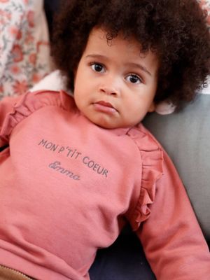 Personaliseerbare fleece babysweater rozenhout
