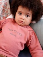 Personaliseerbare fleece babysweater rozenhout