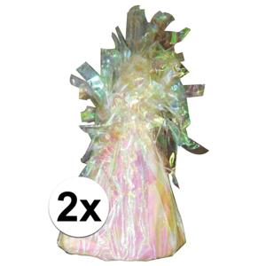 Haza Ballon gewichtjes - 2x - parelmoer - 170 gram - gewichtjes voor helium ballontrosjes