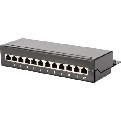 Digitus DN-91612SD-EA 12 poorten Netwerkpatchbox CAT 6A 1 HE Zwart (RAL 9005) Ingericht