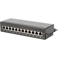 Digitus DN-91612SD-EA 12 poorten Netwerkpatchbox CAT 6A 1 HE Zwart (RAL 9005) Ingericht Digitus DN-91612SD-EA 12 poorten Netwerkpatchbox CAT 6A 1 HE Zwart (RAL 9005) Ingericht