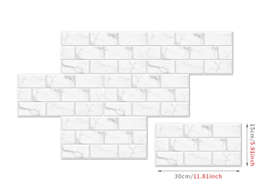 RetroBrick - 6-delige Zelfklevende Retro Baksteen Wandstickers (30x15cm) RetroBrick - 6-delige Zelfklevende Retro Baksteen Wandstickers (30x15cm)