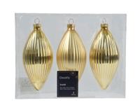 Olijf glas d6h13 cm licht goud 3st - Decoris