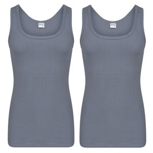 Set van 3x stuks Beeren heren hemd/singlet donker grijs 100% katoen, maat: L