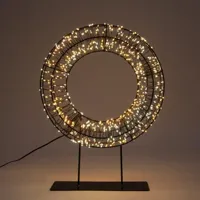 Anna&apos;s Collection LED krans op voet 800 lampjes flash metaal 28 x 6cm, warm wit/classic warm