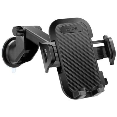 sbs mobile TEHWSUPWIND Telefoonhouder voor in de auto 360° draaibaar 90 mm (max) Bevestigingswijze (auto): Zuignap