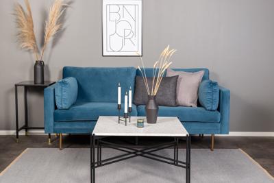 Nohr 3-zits Bank 'Tylan' Velvet, kleur Blauw