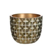 Bloempot/plantenpot ruit motief Hanoi - goud - D10 x H8 cm - binnen