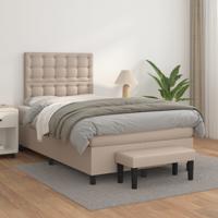 Boxspring met matras kunstleer cappuccinokleurig 120x200 cm