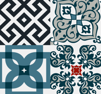 Behang grijs Portugese vintage tegels
