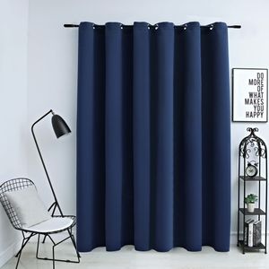 VidaXL Gordijn verduisterend met metalen ringen 290x245 cm blauw