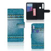 Motorola One Action Wallet Case met Pasjes Jeans