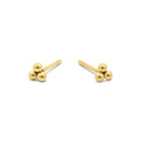 Oorbelknopjes drie bolletjes - Stainless steel - Goud