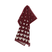 Bunzlau Castle - Handdoek 53x60cm Hearts Burgundy (GOTS)