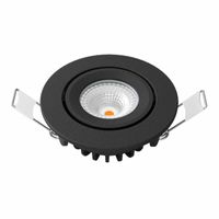 LED inbouwspot zwart 450 lumen 5W 2700K breedstralend 60° 26mm hoog diameter 62mm kantelbaar IP54