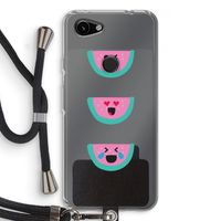 Smiley watermeloen: Pixel 3a Transparant Hoesje met koord