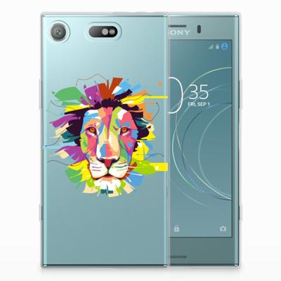 Sony Xperia XZ1 Compact Telefoonhoesje met Naam Lion Color Sony Xperia XZ1 Compact Telefoonhoesje met Naam Lion Color