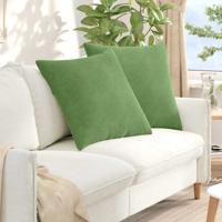 Sofa Kussens 2 pcs Lichtgroen 60 x 60 cm Katoen Stof Sofa Kussens 2 pcs Lichtgroen 60 x 60 cm Katoen Stof