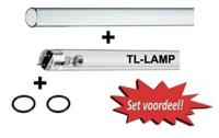 AquaForte UV-C TL Lampset 30W voor Heldere Vijver - Inclusief Kwartsglas en 10000 Branduren