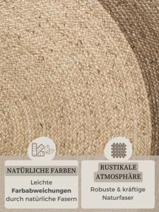 Hanse Home - Jutta Jute Rug Round Jutta Natural Ivory Greige - 120 cm