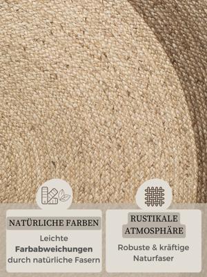 Hanse Home - Jutta Jute Rug Round Jutta Natural Ivory Greige - 100 cm