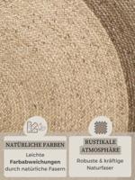 Hanse Home - Jutta Jute Rug Round Jutta Natural Ivory Greige - 120 cm