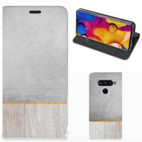 LG V40 Thinq Book | Wallet Case | Wood Concrete