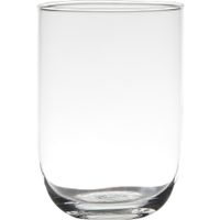 Transparante home-basics vaas/vazen van glas 20 x 14 cm