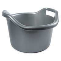 Emmer afwasteil met handvatten 6 liter zilver 29 x 19 cm schoonmaakartikelen   - - thumbnail