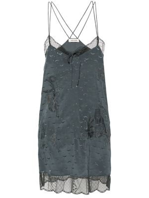 Zadig&Voltaire robe courte Calissa à ailes en jacquard - Gris