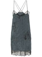 Zadig&Voltaire robe courte Calissa à ailes en jacquard - Gris - thumbnail