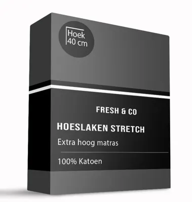 Hoeslaken Jersey Luxe Boxspring Donker Grijs 200x200 Cm Gezien Op TV & Ademend Signature - Dekbed-Discounter.nl